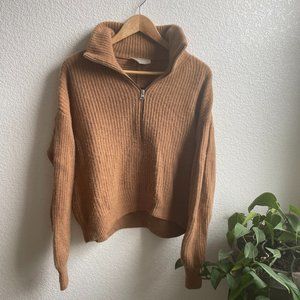 Felted Merino Half Zip Sweater